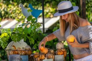 Pretty Woman at Organic Food Market