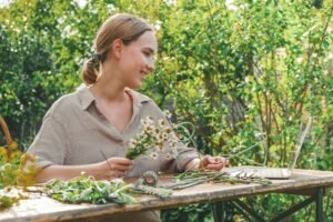 Aromatherapy,herbal gathering and drying,herbal apothecary aesthetic,organic alternative medicine,he
