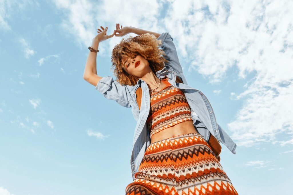 Beach Bliss: A Carefree Woman Dancing in Happiness, Embracing Freedom and Nature