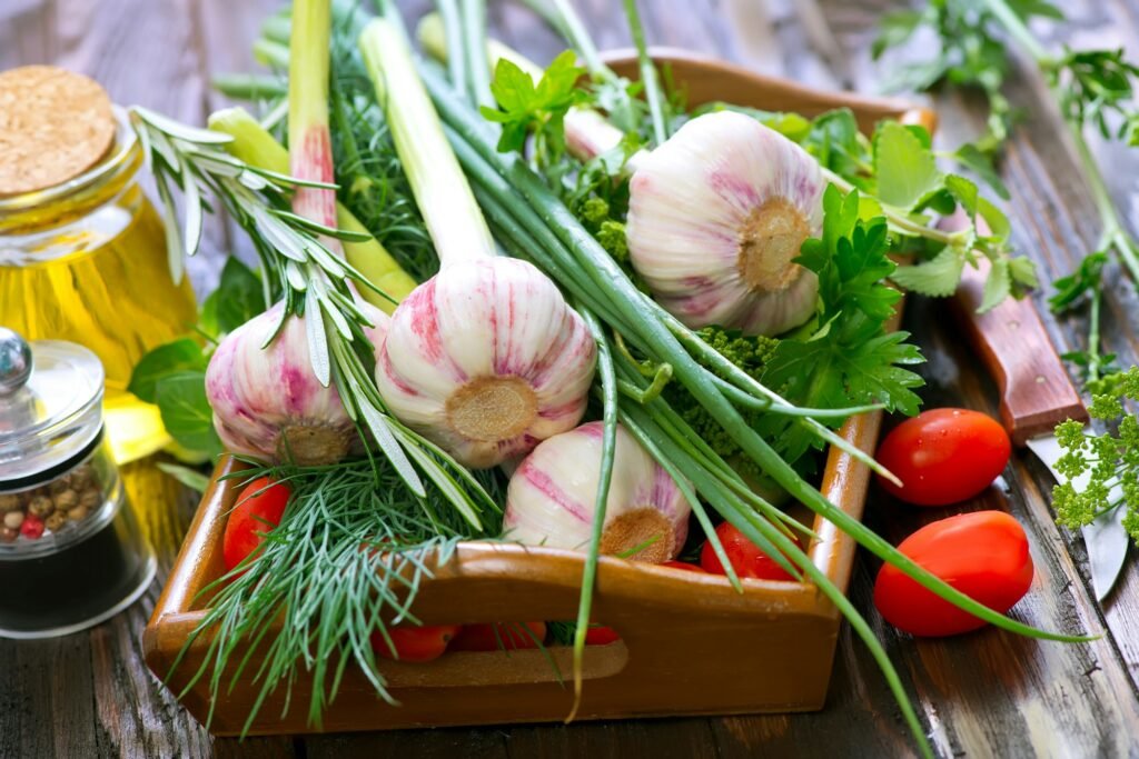 garlic and aroma herb