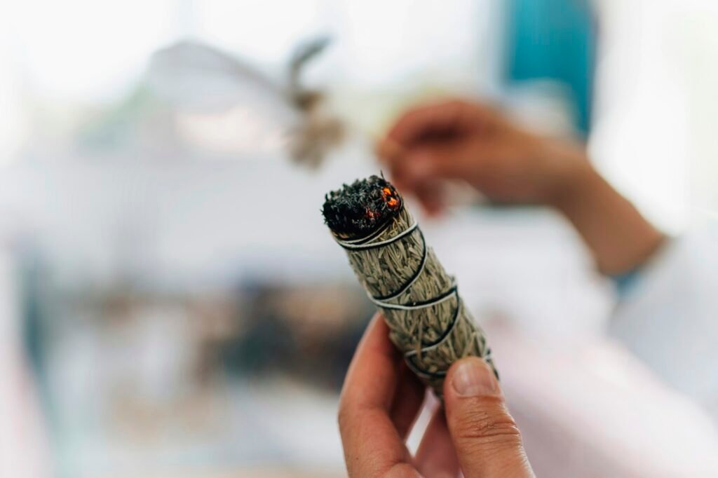 Smudging - Dried Sage Bundle Close up