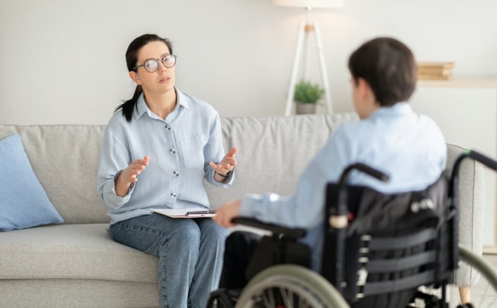 Psychotherapy for disabled teens.
