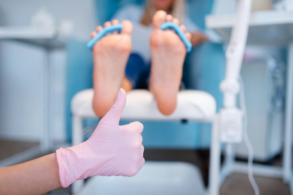 Beautician salon, foot spa procedure
